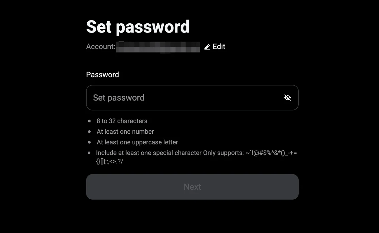 Bitget · Set an account password